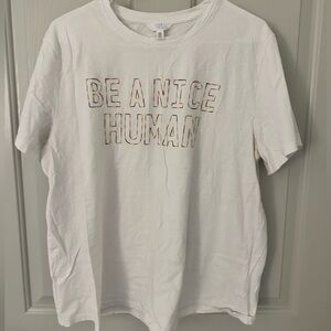 Rainbow Embroidered “Be a Nice Human” Tshirt